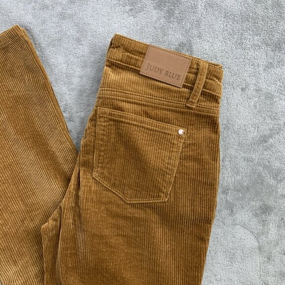 Judy Blue Corduroy Pants Women 26x31” Brown Bootcut Stretch Retro Y2K Soft Boho - Picture 2 of 15